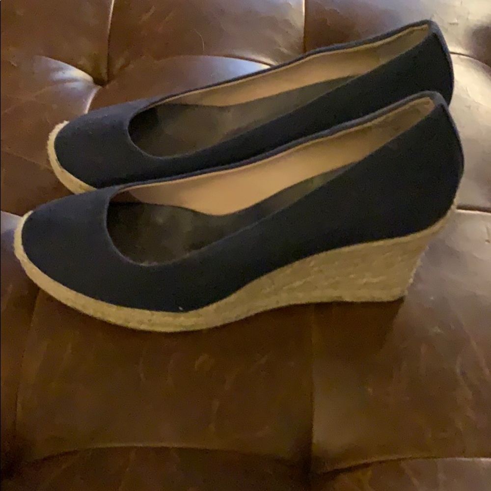 JCrew Wedge Espadrilles in Navy